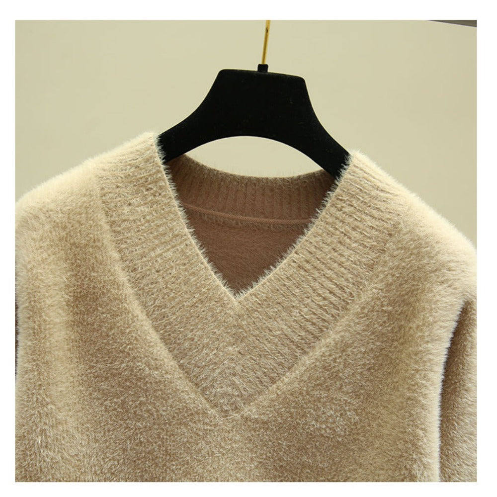 V Neck Long Sleeve Sweater for Women - Rina