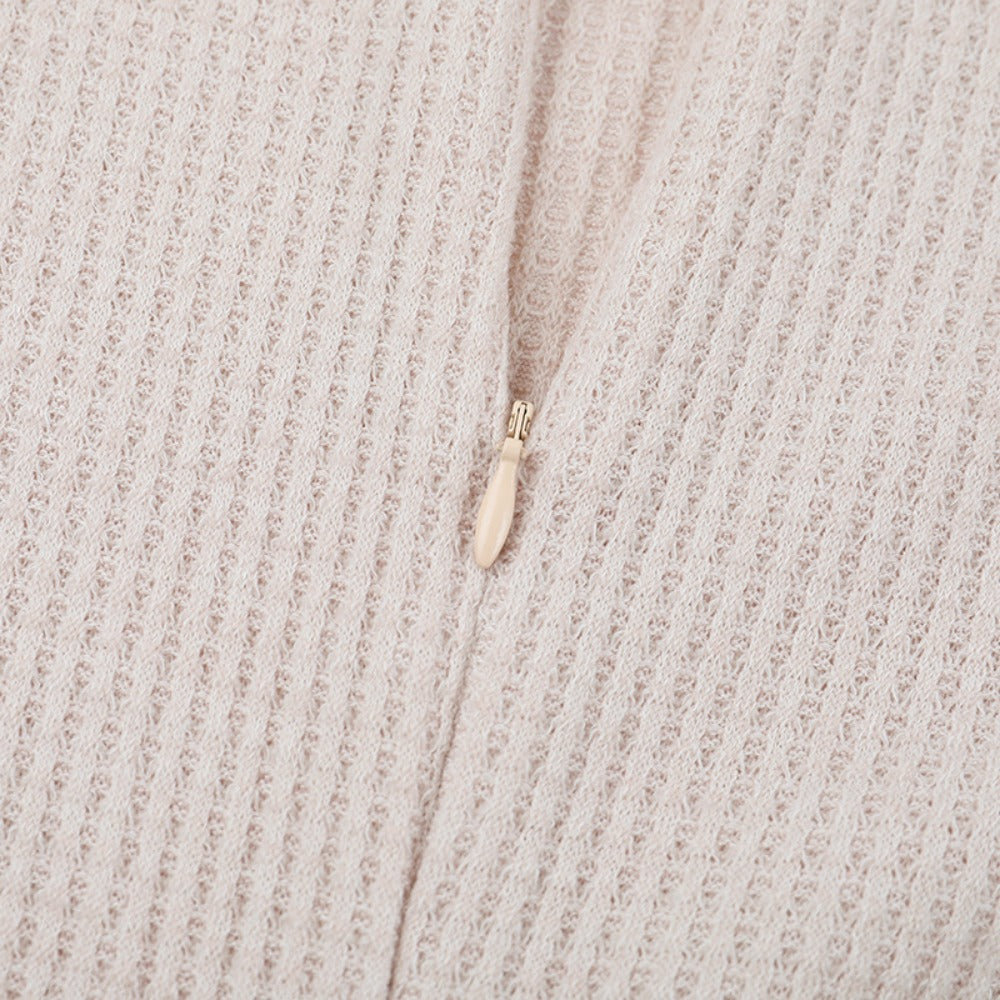 Ribbed Knit Long Sleeve Mini Dress for Women - Wanda