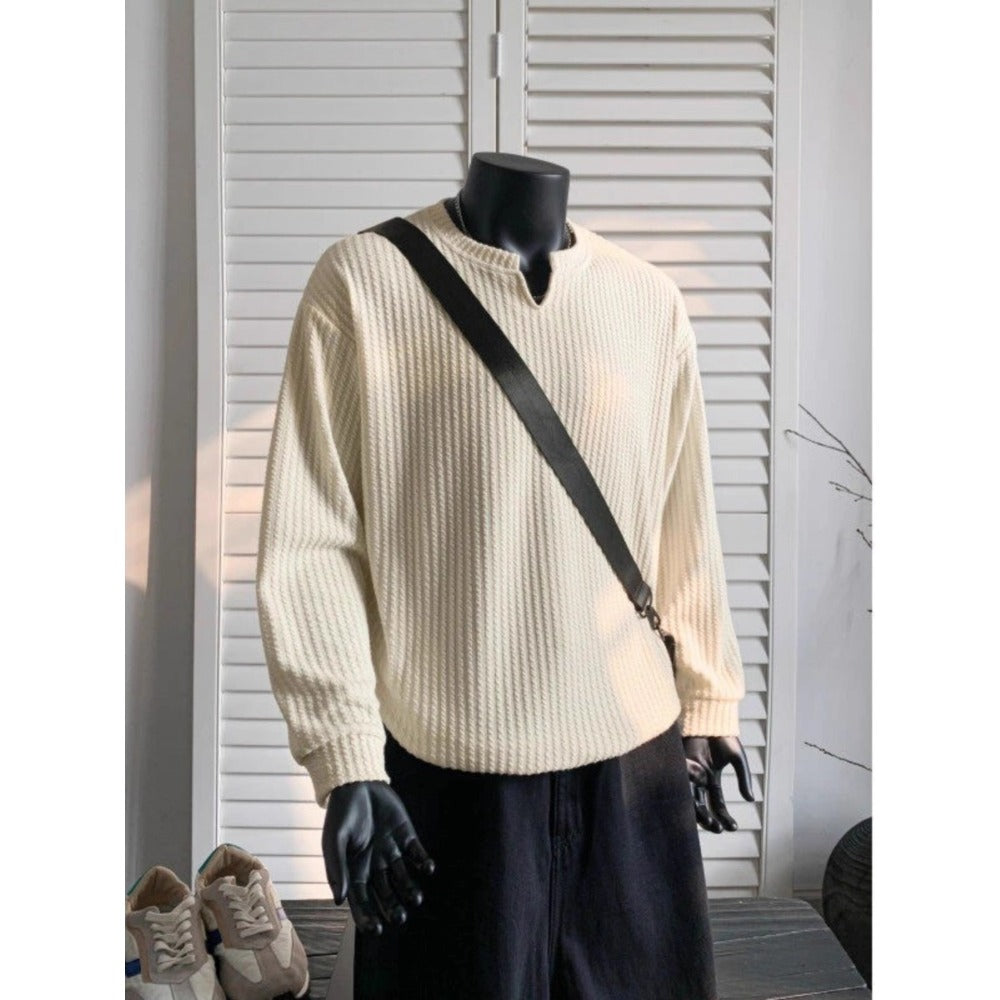 Long Sleeve Waffle Knit Shirt for Men - Daria