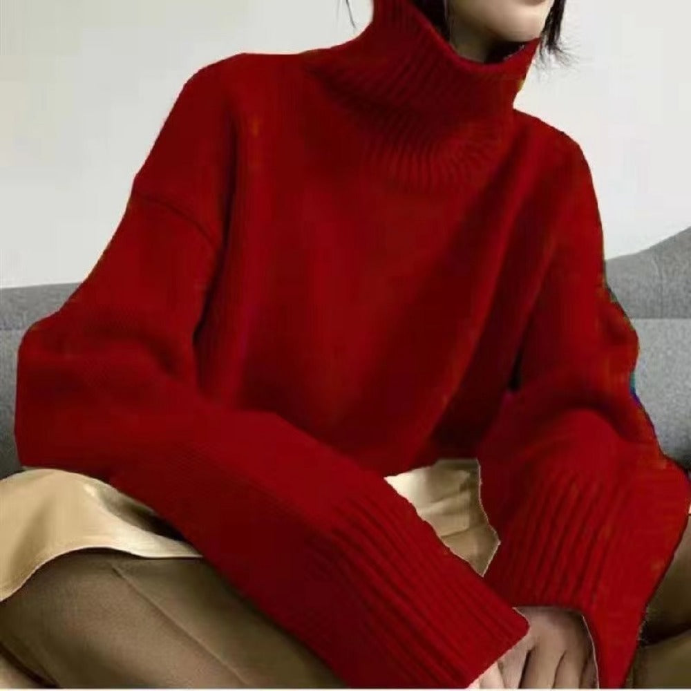 Knit Turtleneck Sweater with Long Sleeves for Women - Marusca