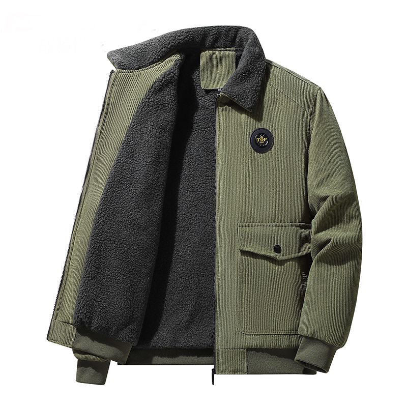 Corduroy Jacket with Faux Shearling Lining for Men - Assunta