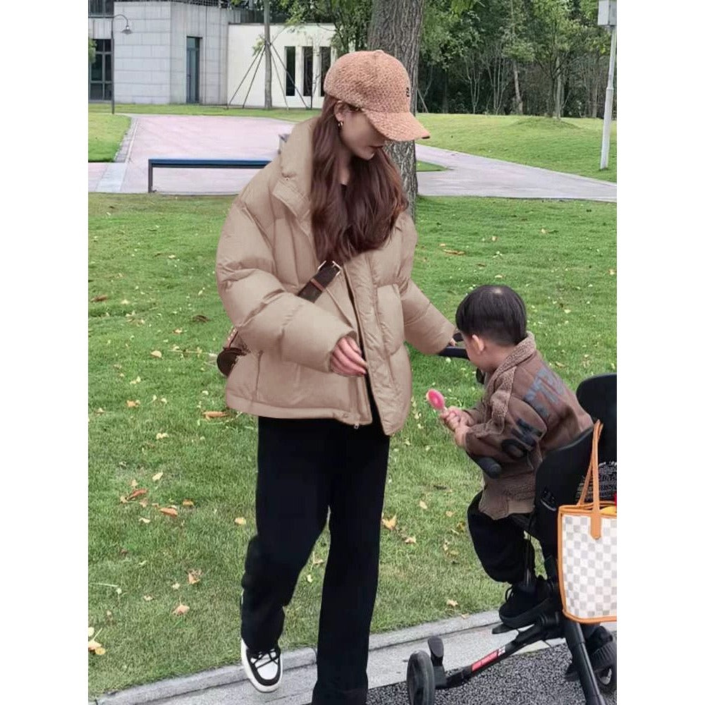 Puffer Jacket with High Collar for Women - Ada