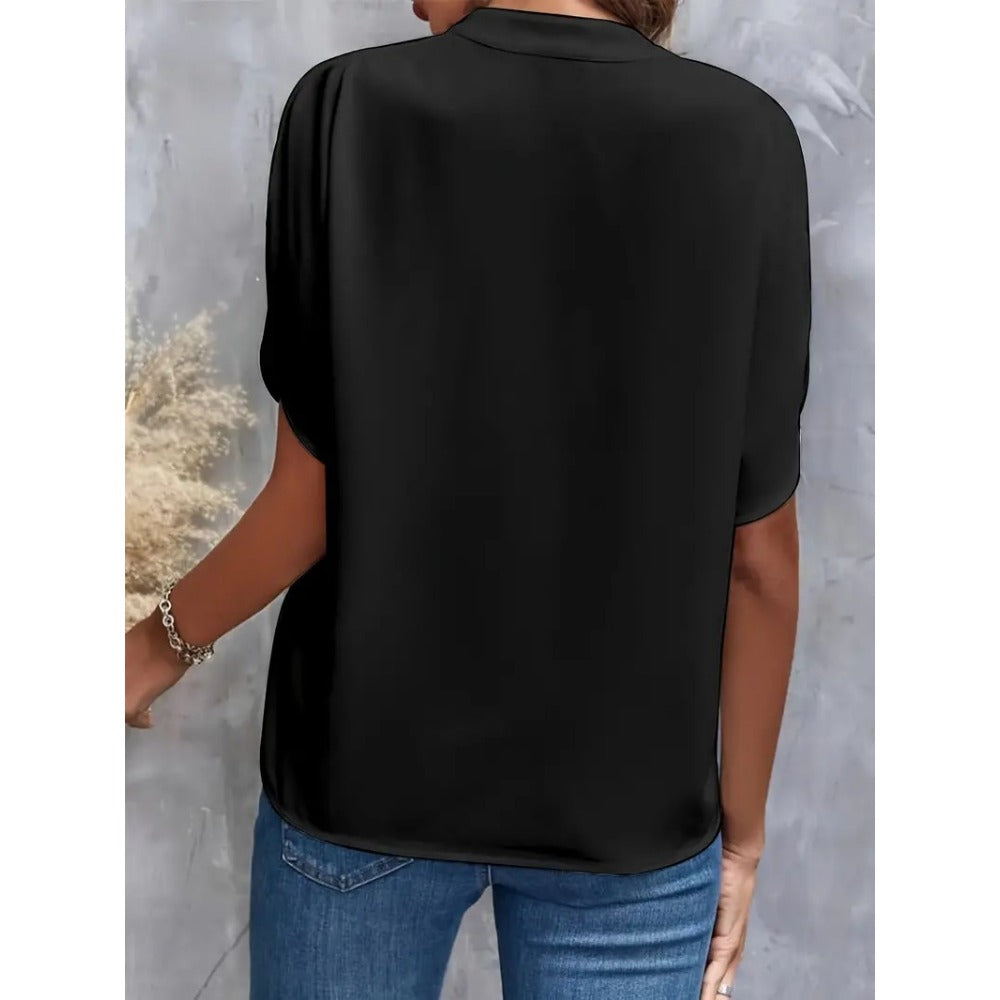 Short Sleeve V-Neck Blouse for Women - Romina