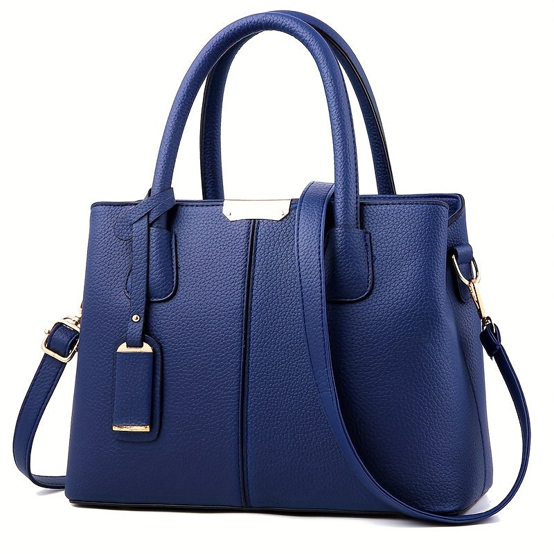 Women’s Leather Handbag with Structured Tote and Crossbody Strap