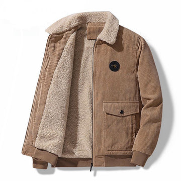 Corduroy Jacket with Faux Shearling Lining for Men - Assunta