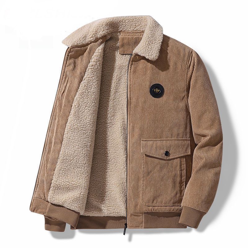 Corduroy Jacket with Faux Shearling Lining for Men - Assunta
