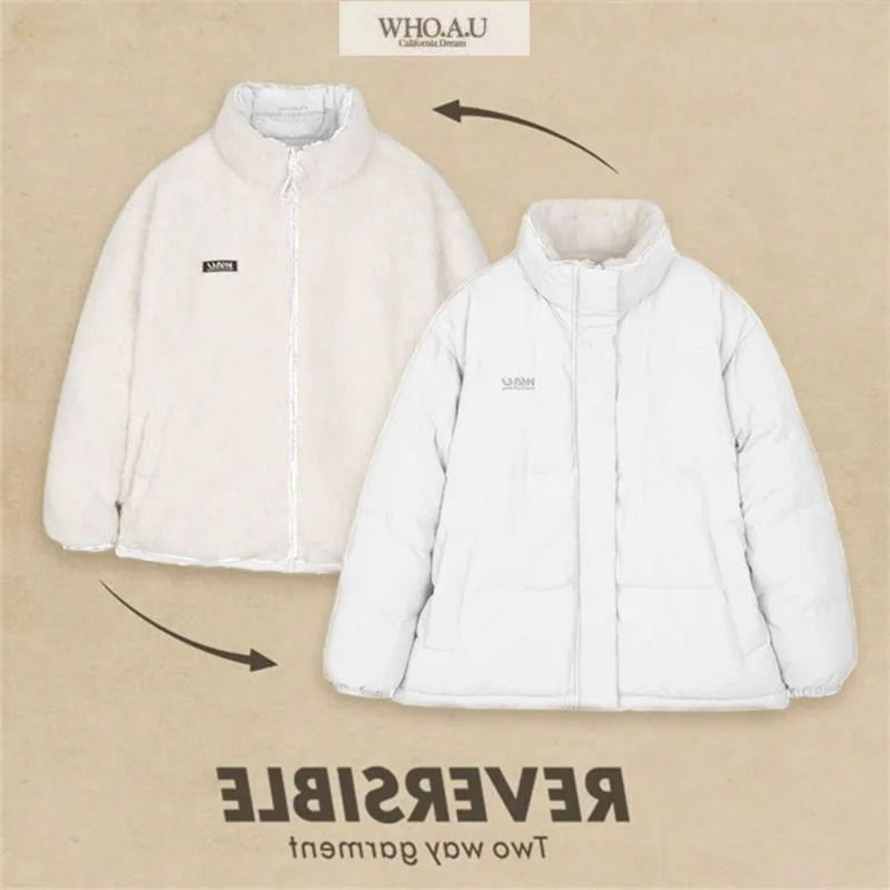 Reversible Puffer Jacket Two-Sided Coat for Women - Milena