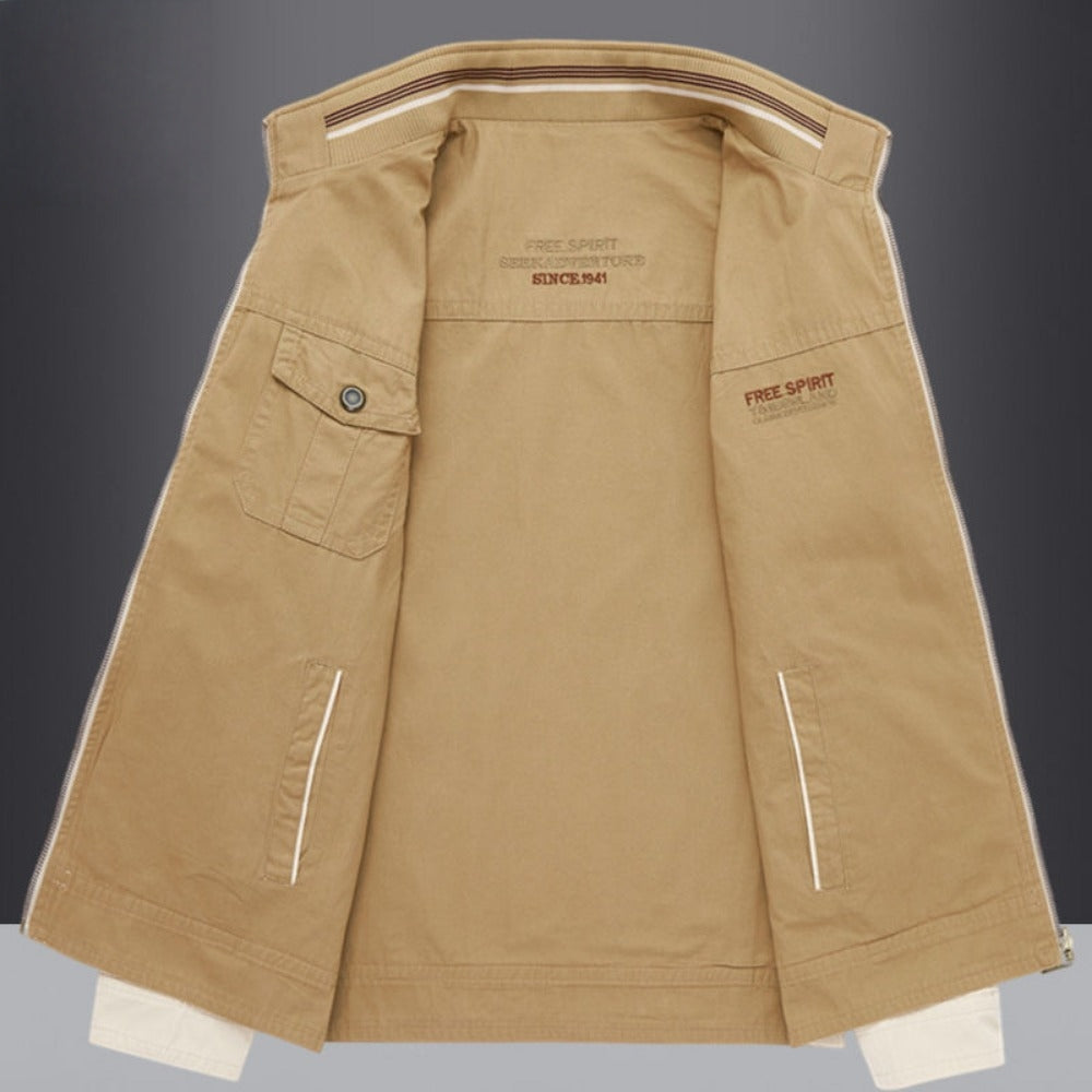 Reversible Lightweight Jacket with Zipper Pockets for Men - Azzurra