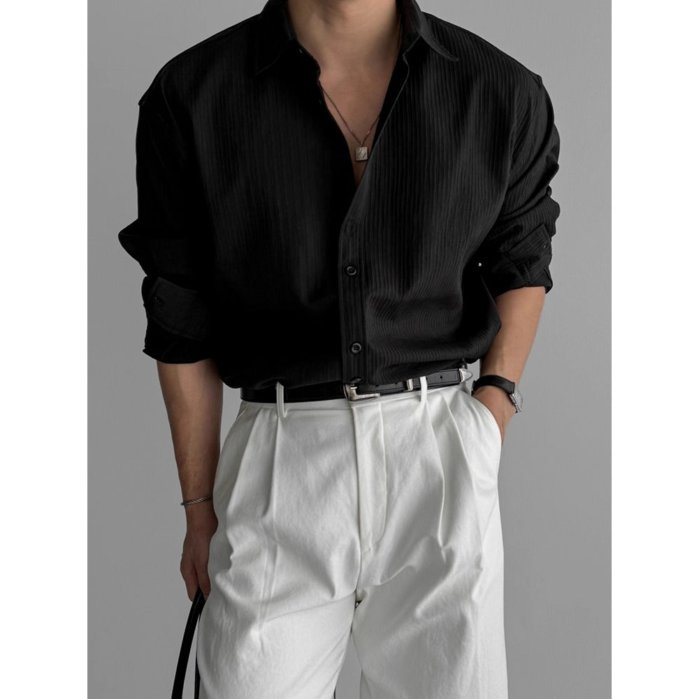 Long Sleeve Button Up Shirt for Men - Cecilia