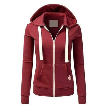 Women’s Slim Fit Zip Up Hoodie with Kangaroo Pocket