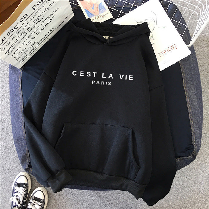 Loose Fit Hoodie with Graphic and Pocket for Women