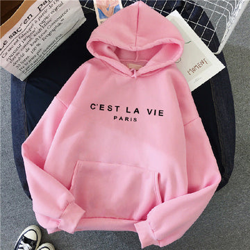 Loose Fit Hoodie with Graphic and Pocket for Women