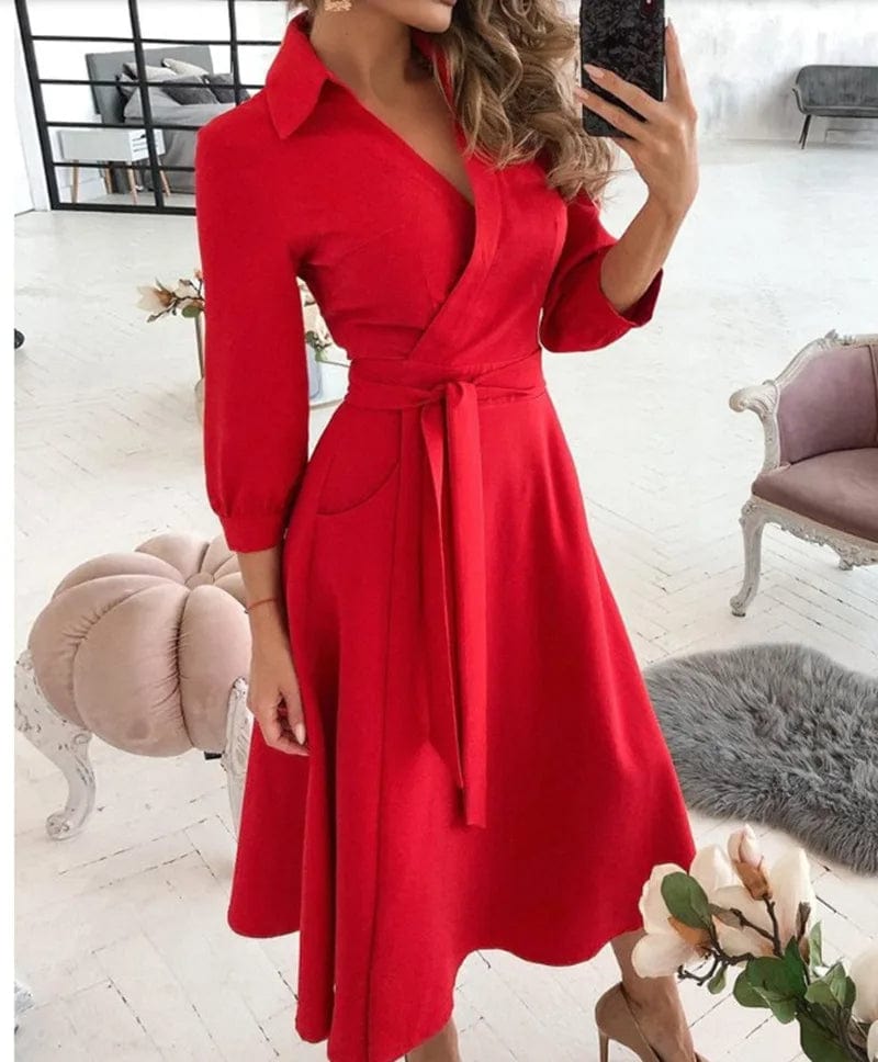 Women’s Elegant Midi Dress for Formal and Evening Wear