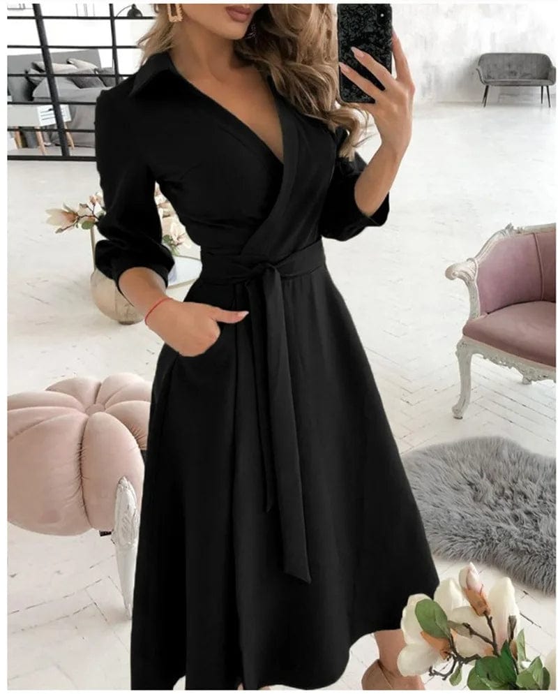Women’s Elegant Midi Dress for Formal and Evening Wear