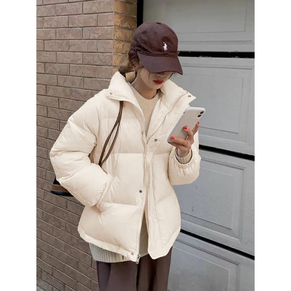 Puffer Jacket with High Collar for Women - Ada