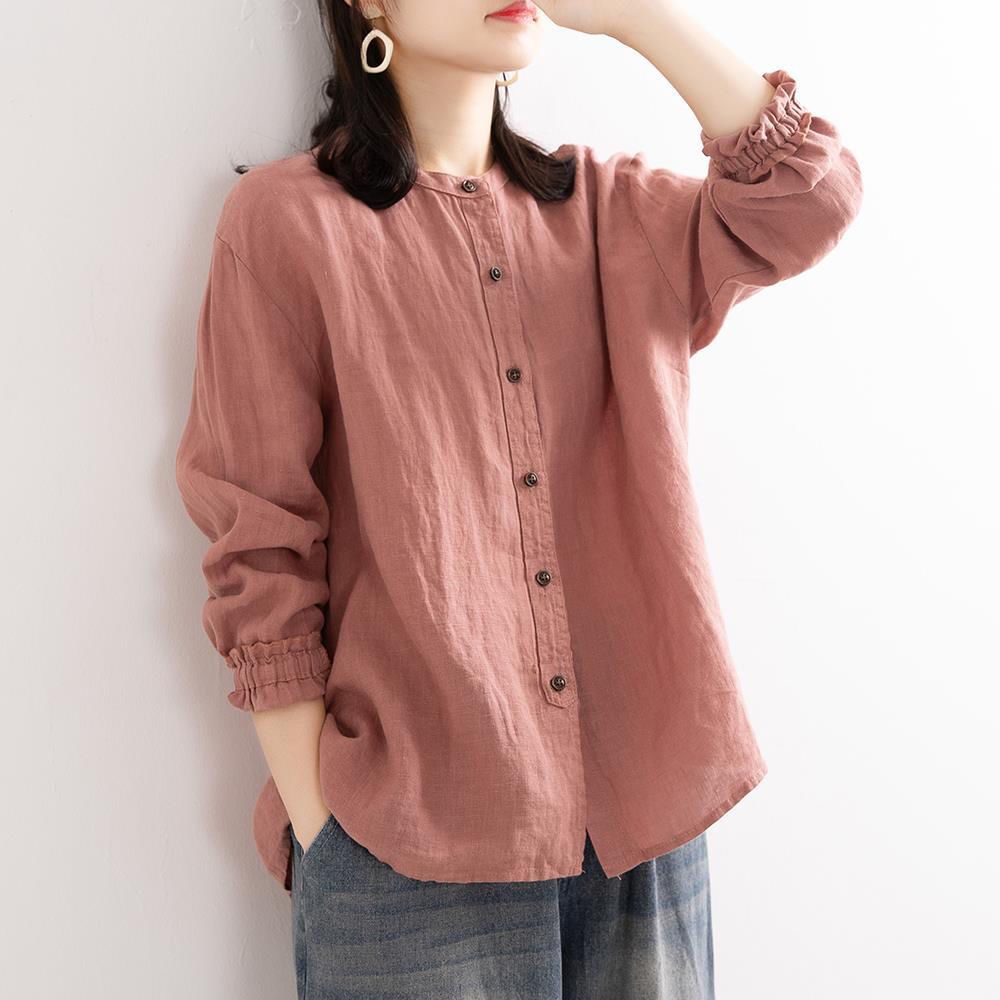 Long Sleeve Button Up Blouse for Women - Viola