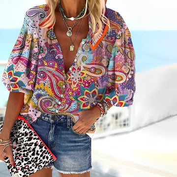 Colorful Mandala Print Shirt for Women | Casual