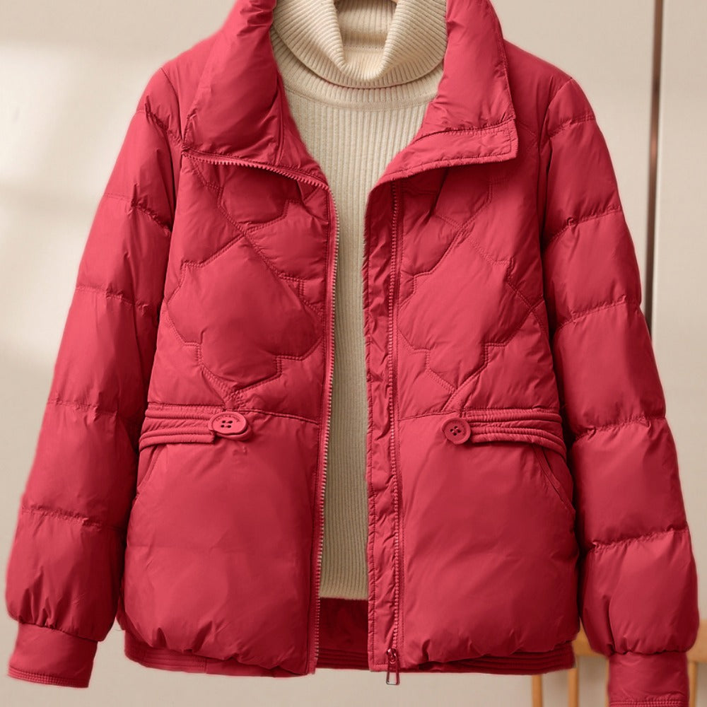 Puffer Jacket with High Collar for Women - Rosanna
