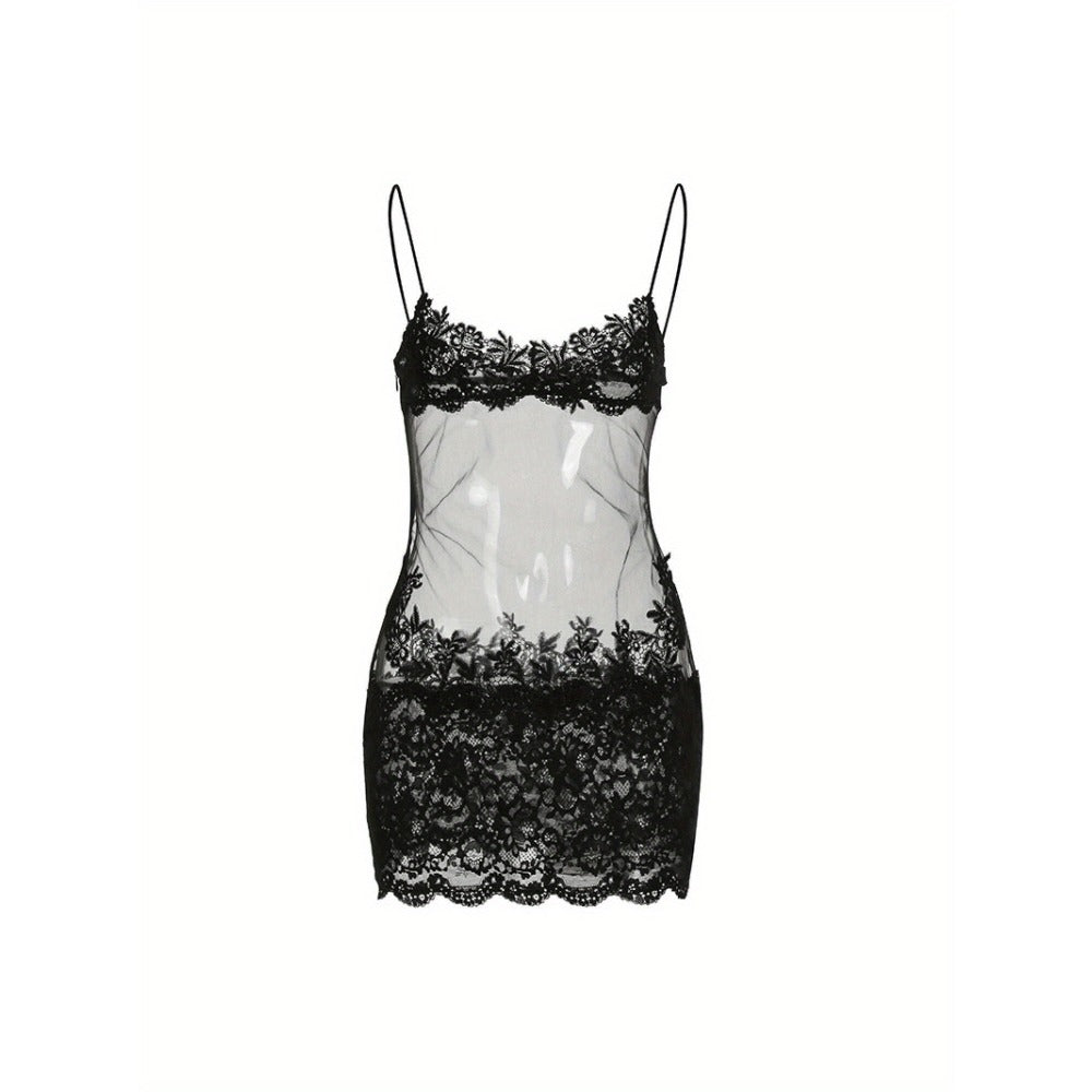 Lace Detail Mini Dress for Women - Eugenia