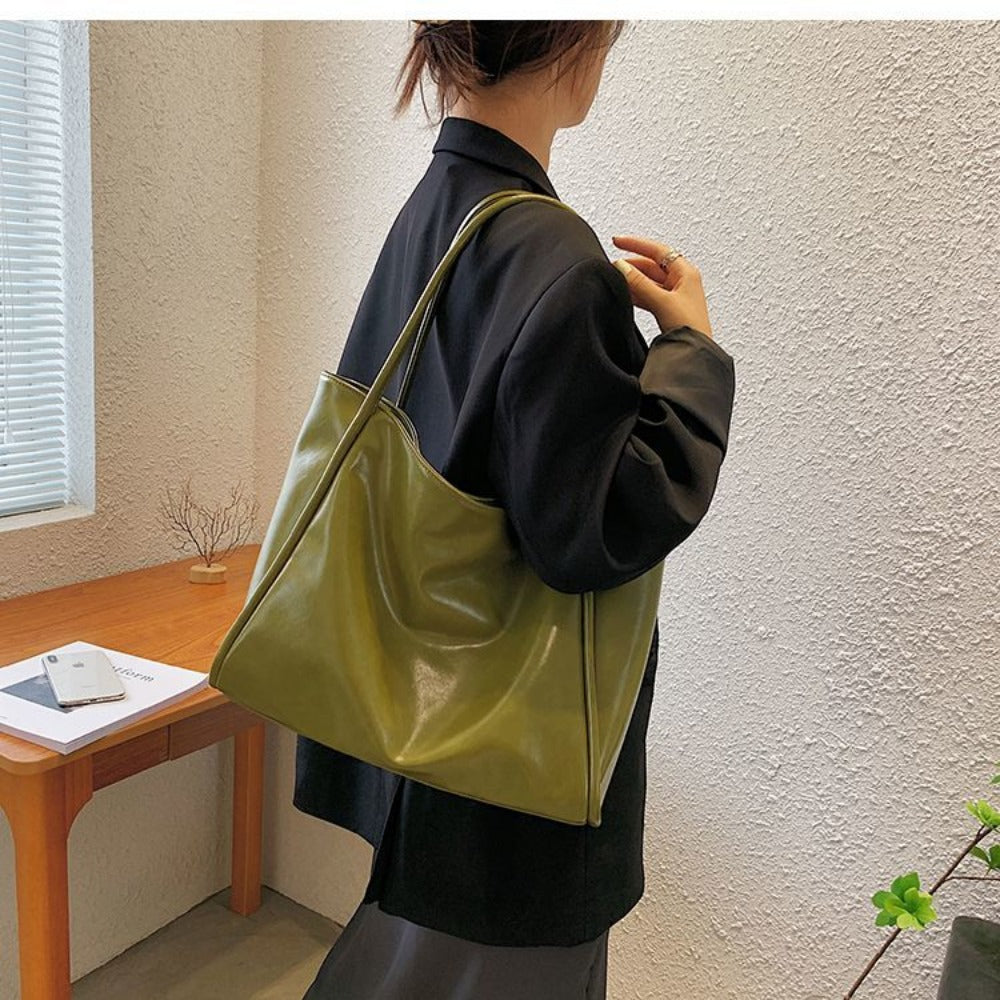 Large Faux Leather Shoulder Bag for Women - Raffaella