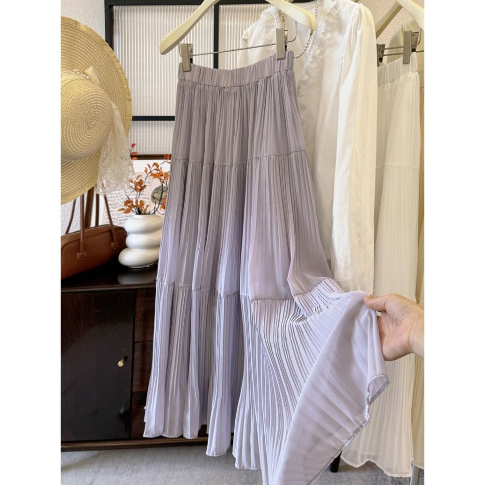 Pleated Maxi Skirt for Women - Carlotta