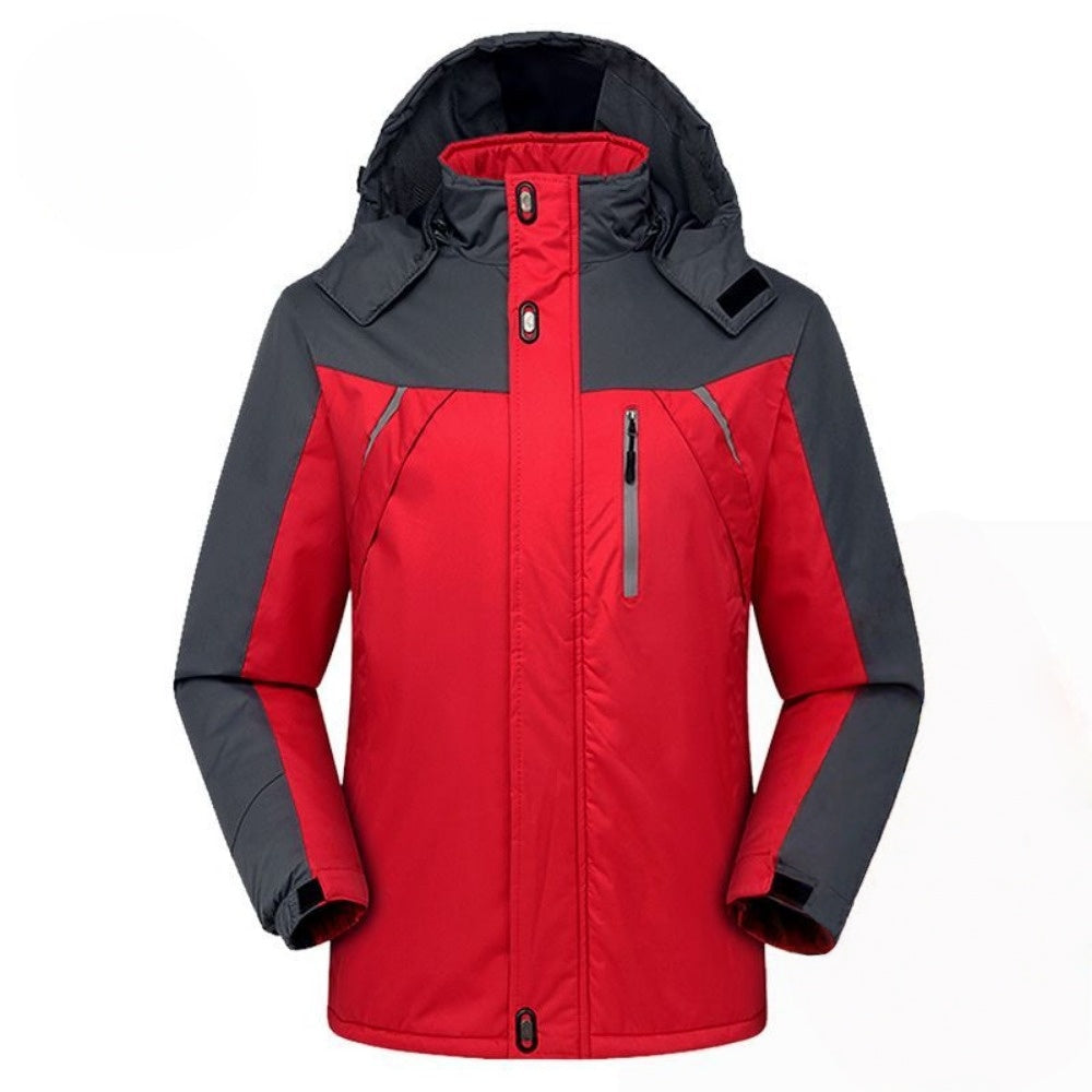 Hooded Waterproof Winter Jacket with Zipper Pockets for Men - Emma