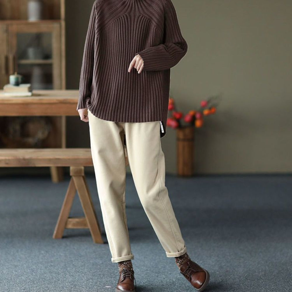 High Waist Tapered Pants with Pockets for Women - Vanna