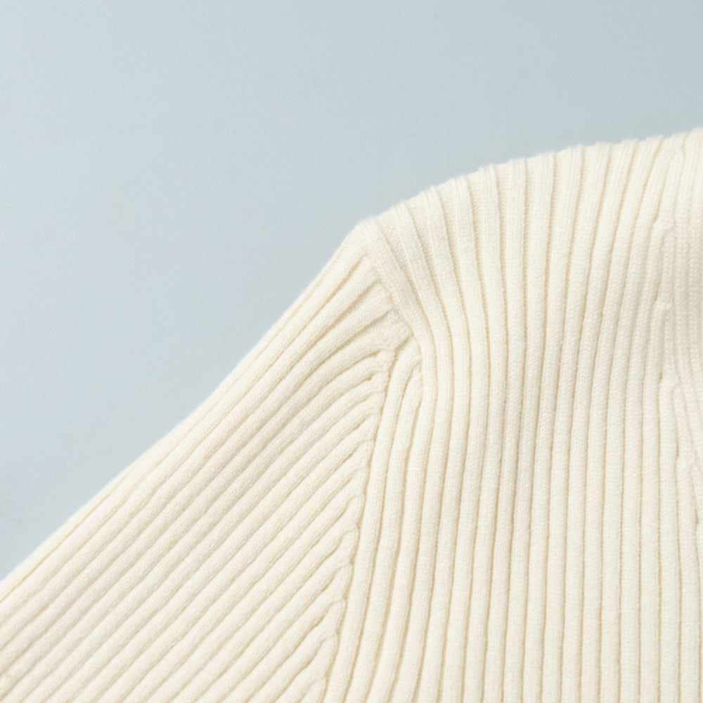 Ribbed Knit Maxi Dress with V-Neck for Women - Soraya