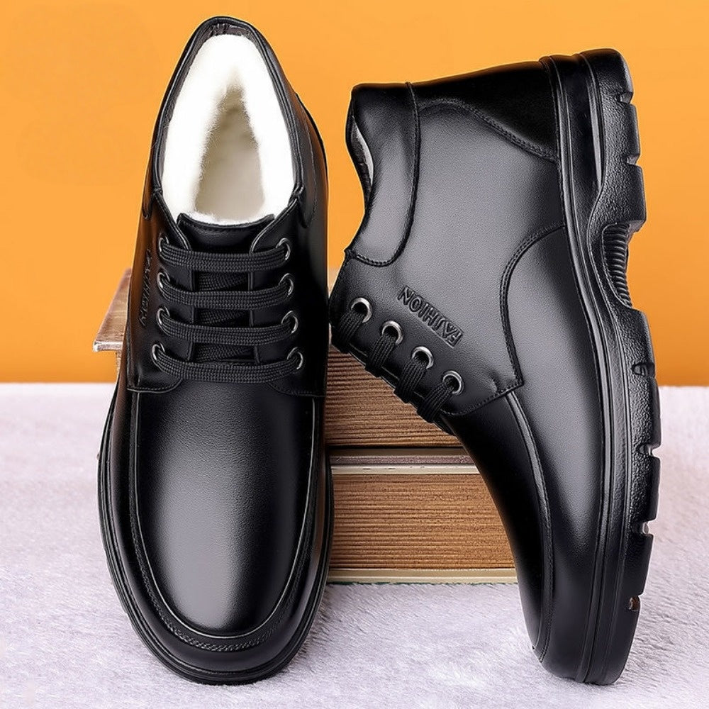 Leather Fleece Lined Winter Boots for Men - Serena