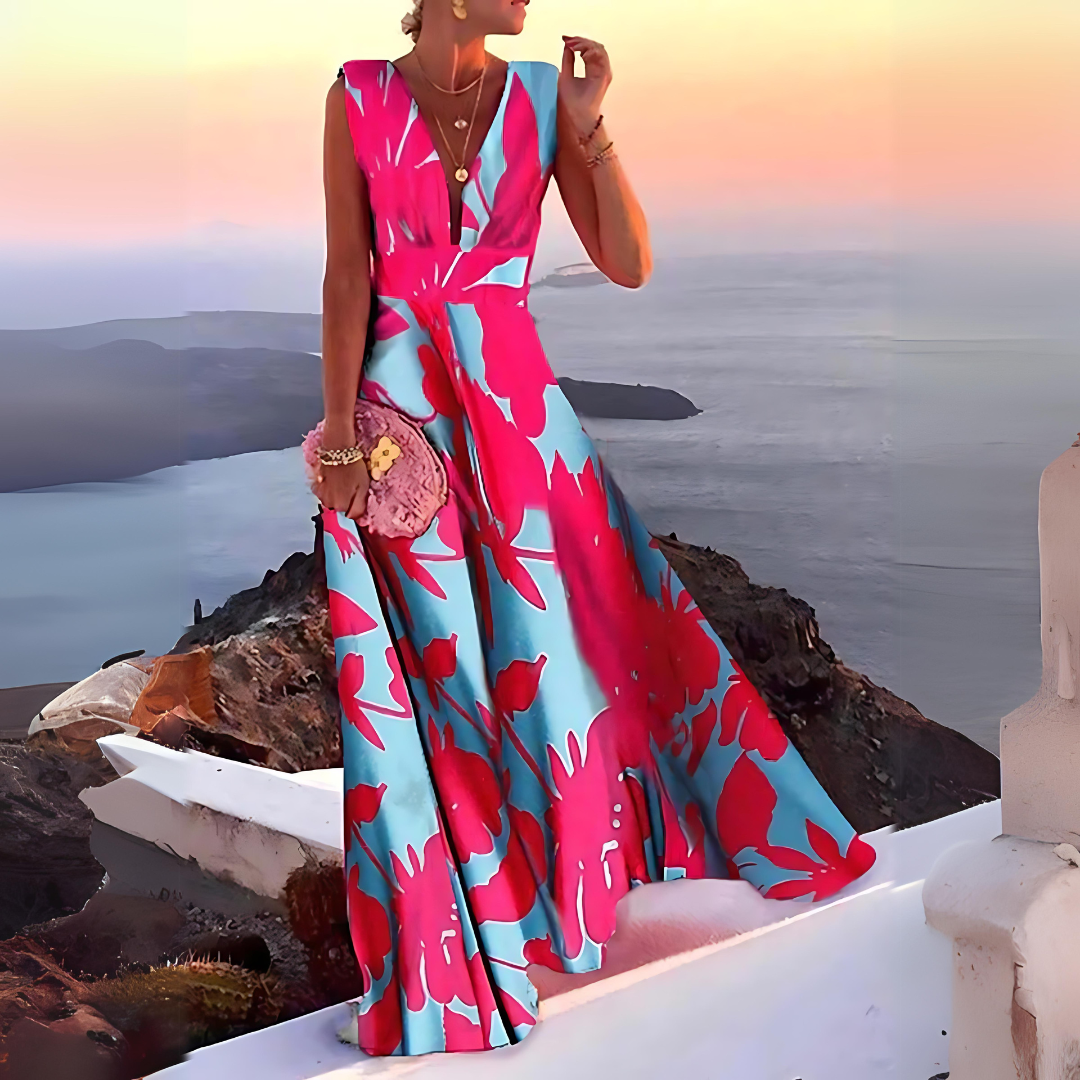 Sleeveless Printed Summer Dress with Chic Style for Women