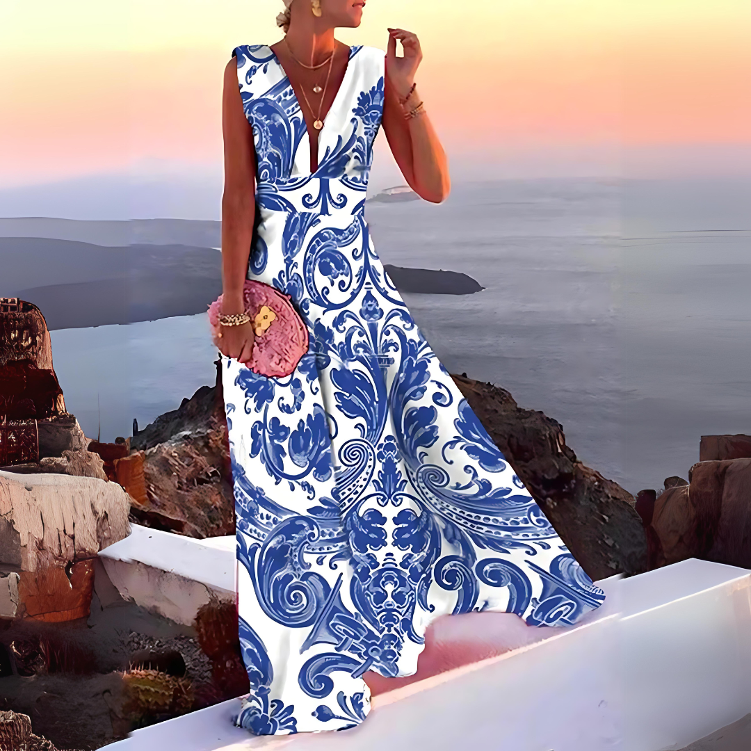 Sleeveless Printed Summer Dress with Chic Style for Women