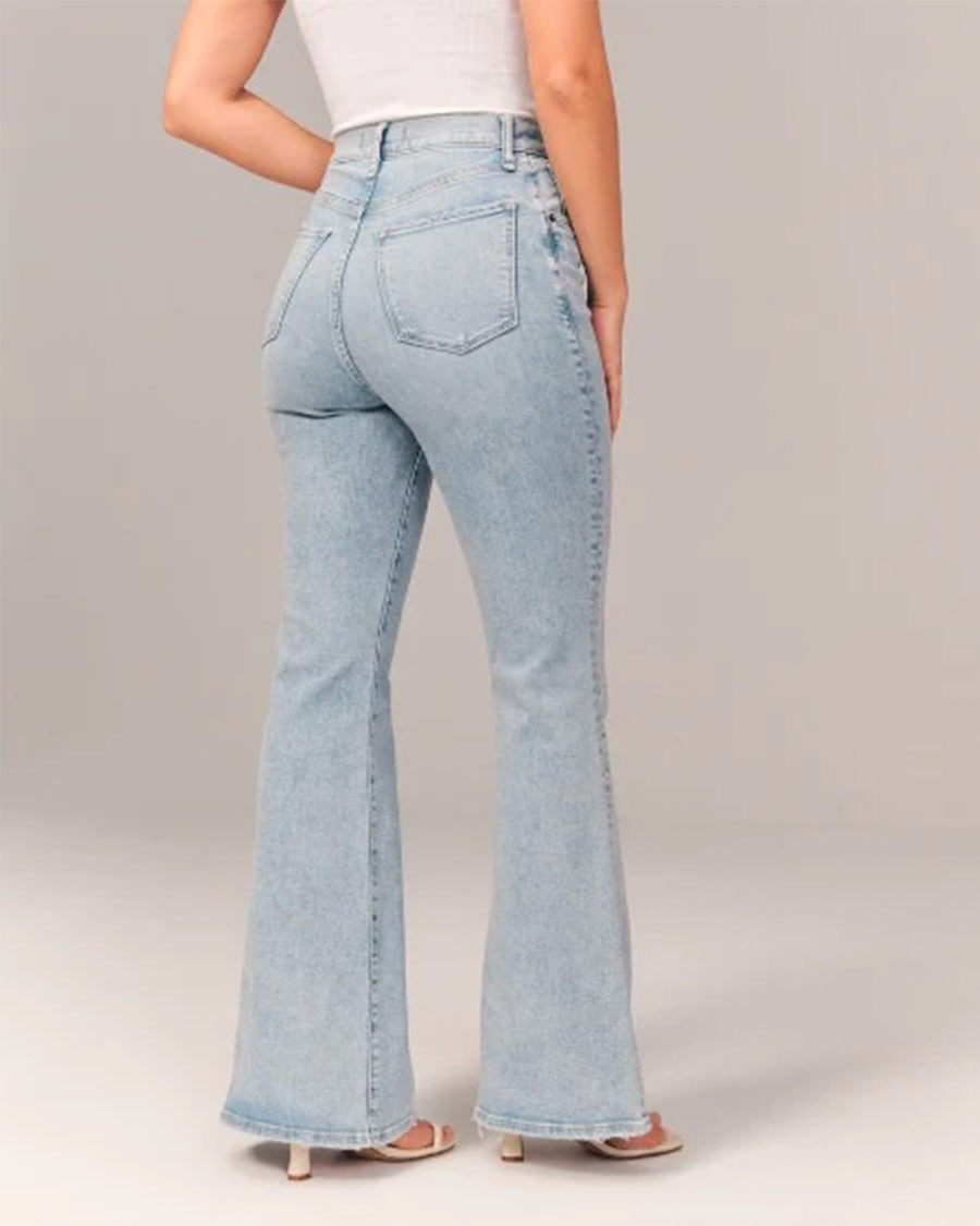 High Waisted Flared Jeans with Vintage Fit for Women
