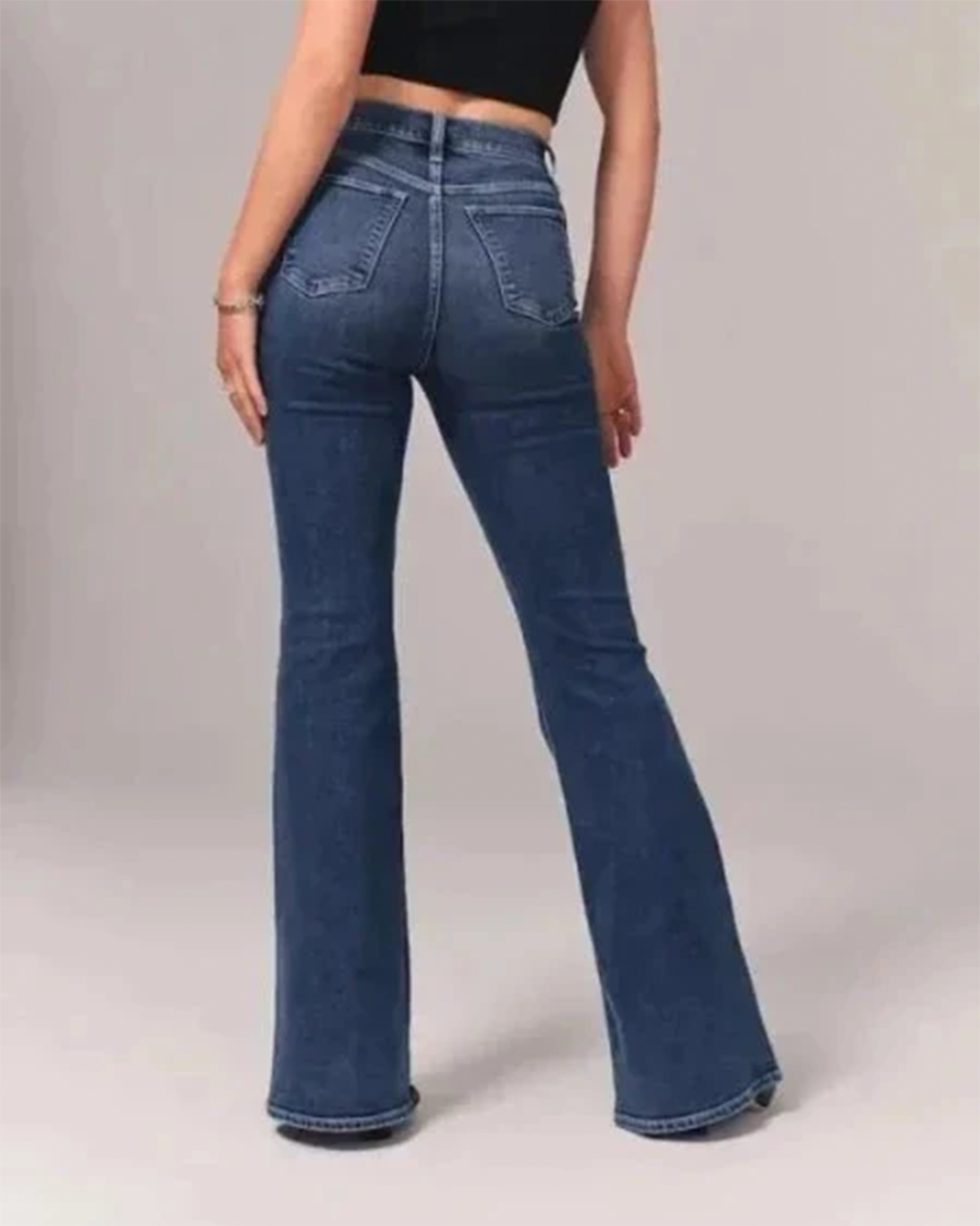 High Waisted Flared Jeans with Vintage Fit for Women