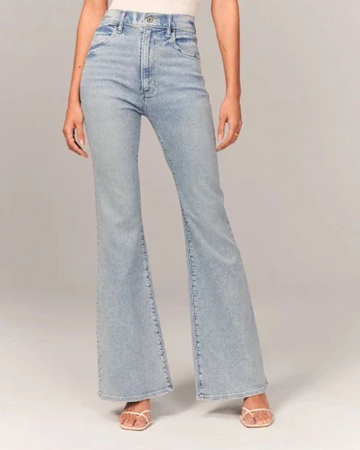 High Waisted Flared Jeans with Vintage Fit for Women