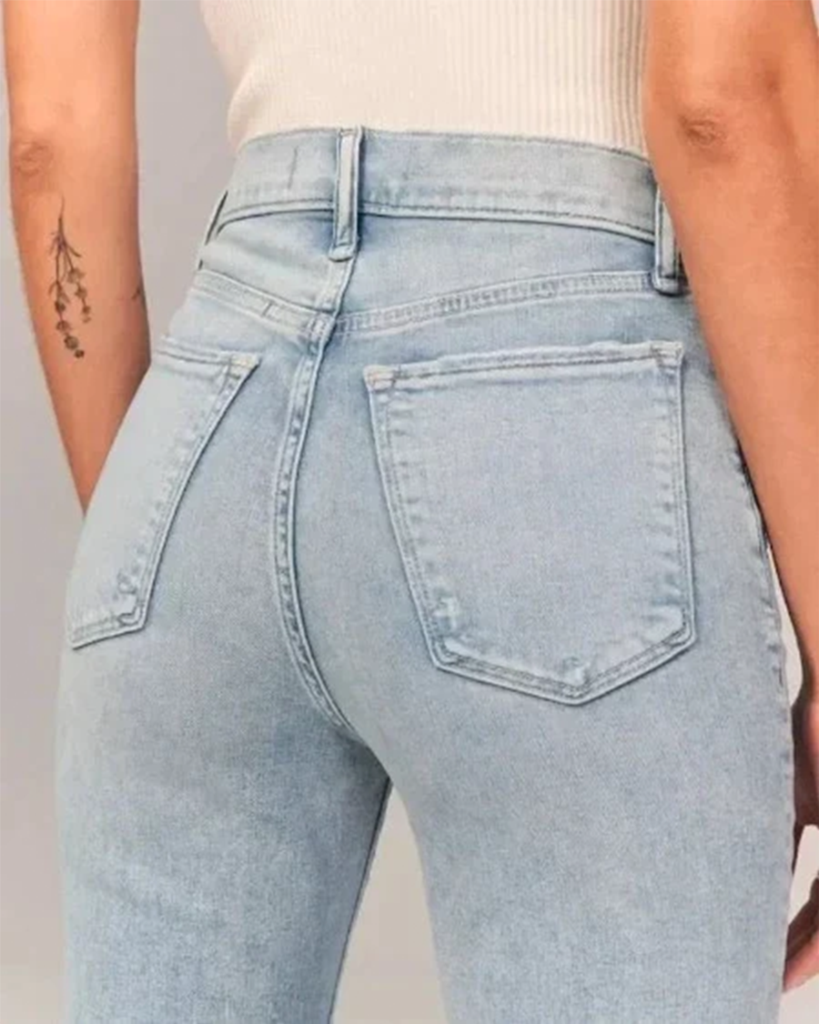 High Waisted Flared Jeans with Vintage Fit for Women