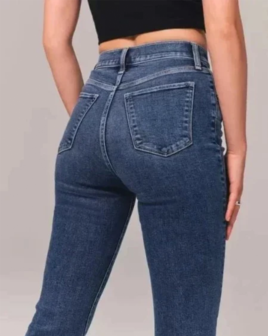 High Waisted Flared Jeans with Vintage Fit for Women
