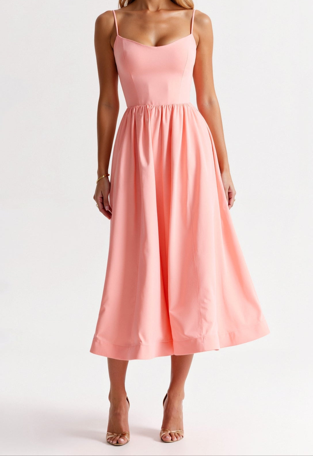 Corset Midi Dress with Strap Detail for Women