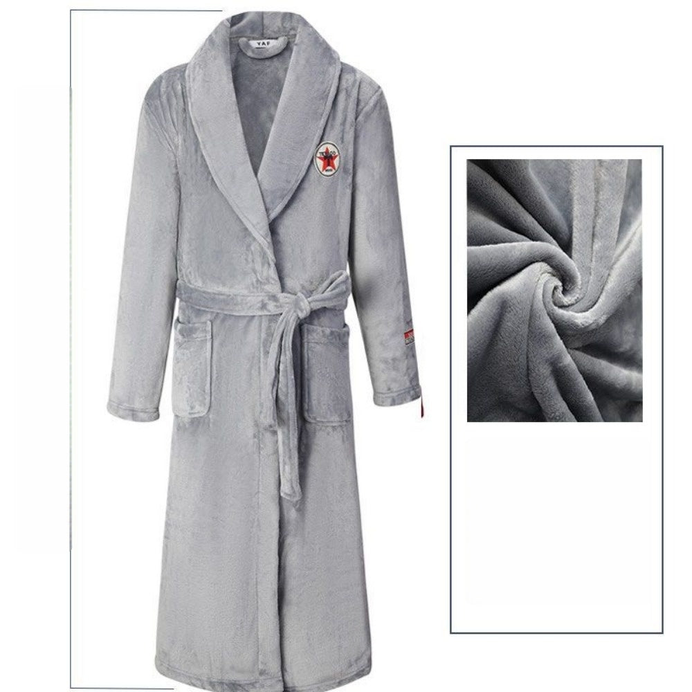 Fleece Bathrobe with Belt and Pockets for Men - Alessandra