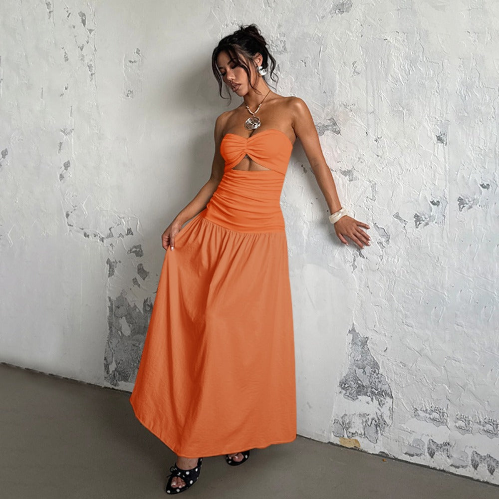 Strapless Maxi Dress with Cut Out for Women - Isabella