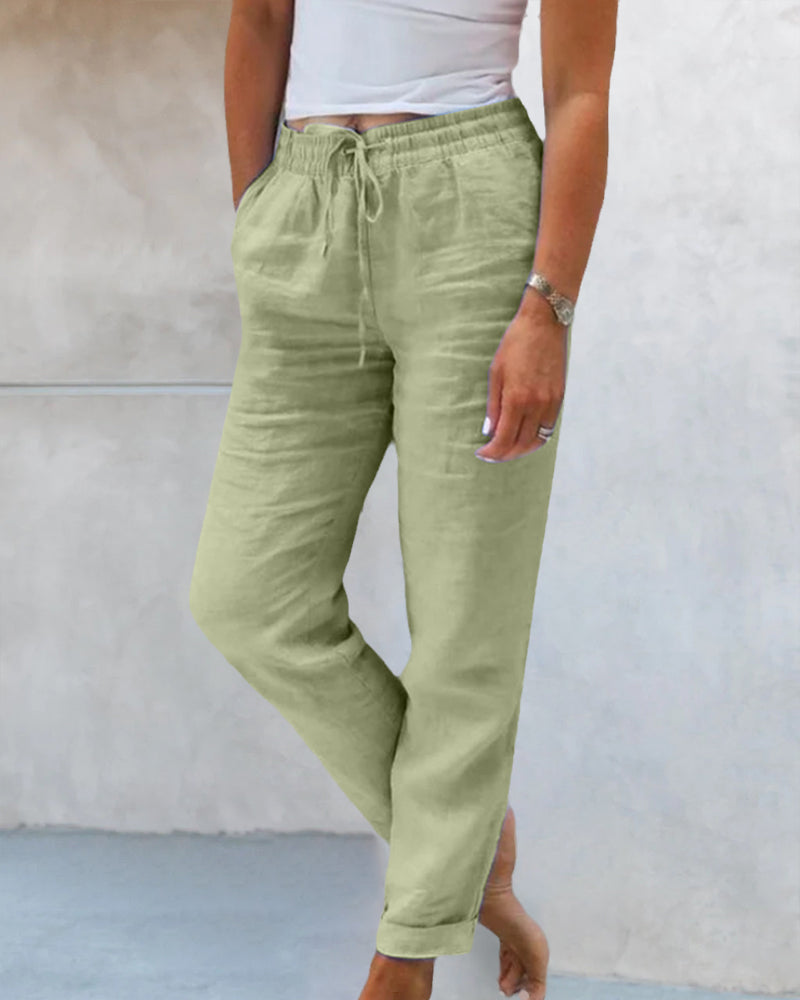 Comfy Cropped Lounge Pants for Women – Elastic Waist