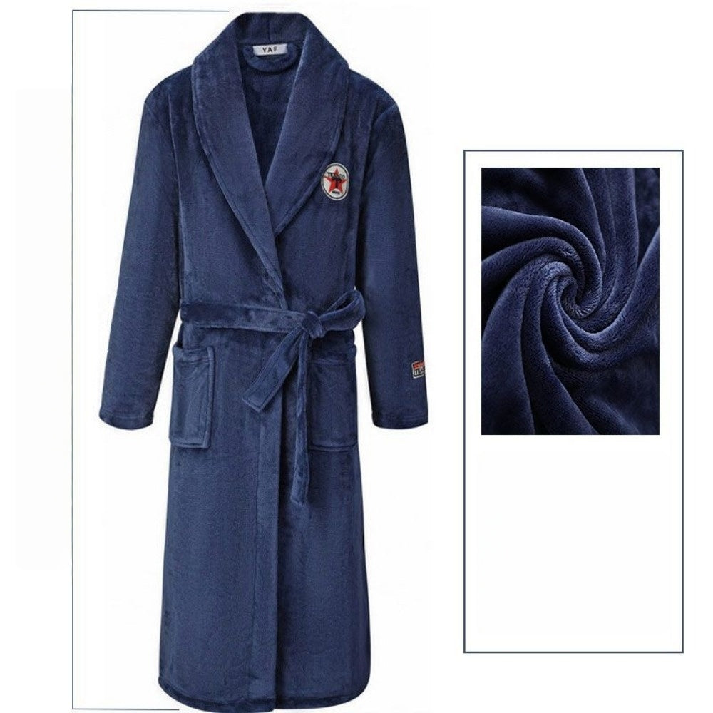 Fleece Bathrobe with Belt and Pockets for Men - Alessandra