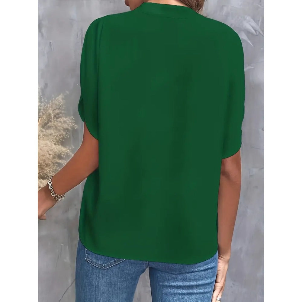 Short Sleeve V-Neck Blouse for Women - Romina