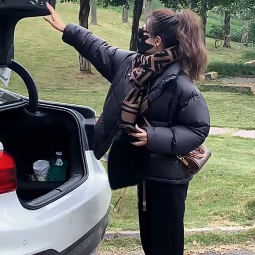 Puffer Jacket with High Collar for Women - Ada