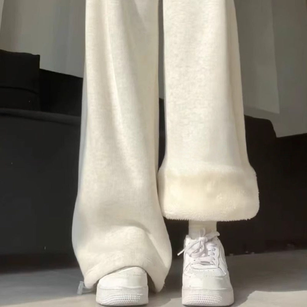 Fleece Lined Wide Leg Pants for Women - Maristella