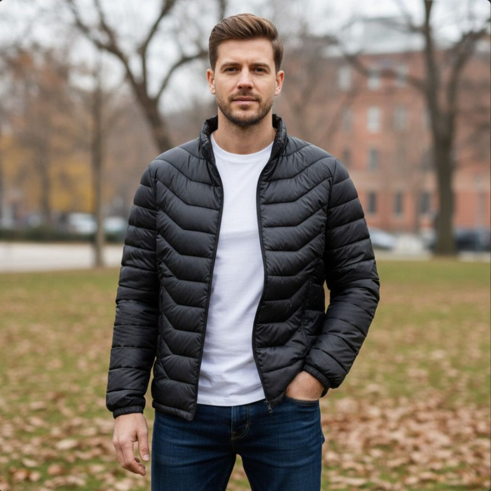 Puffer Jacket for Men with Zipper Closure - Vincenza