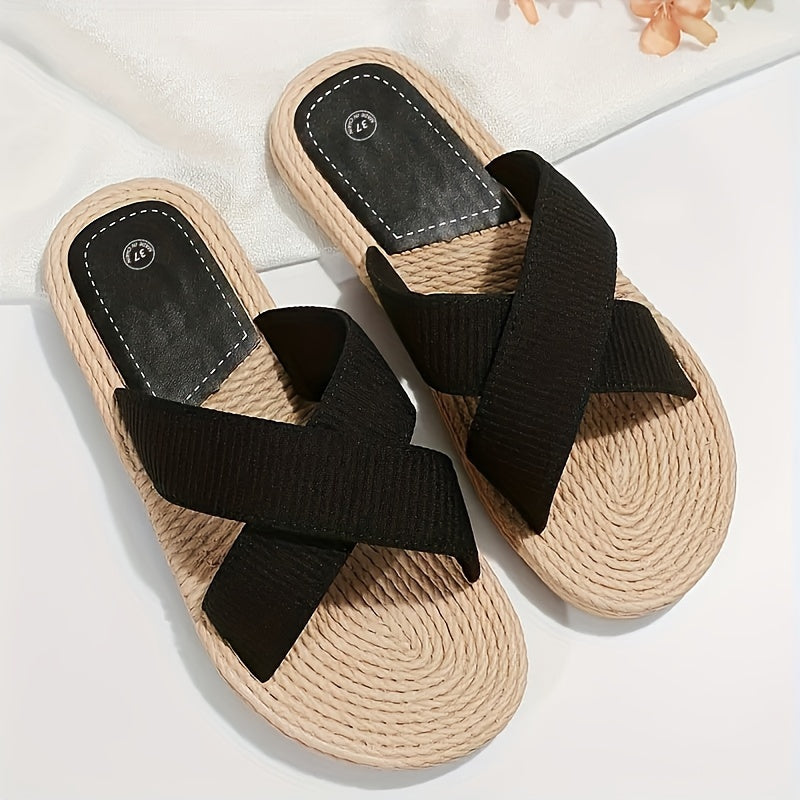 Women’s Lightweight Cross Band Sandals for Summer Beach Wear