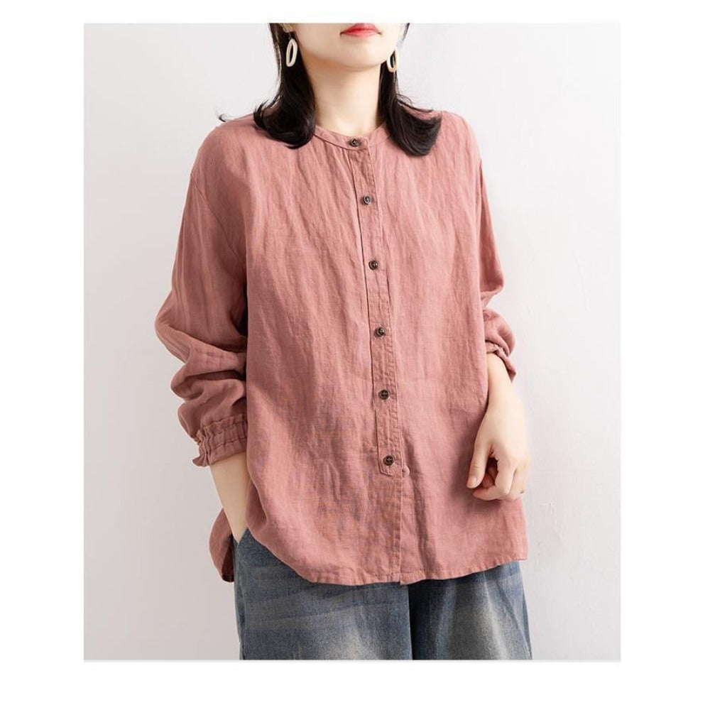 Long Sleeve Button Up Blouse for Women - Viola