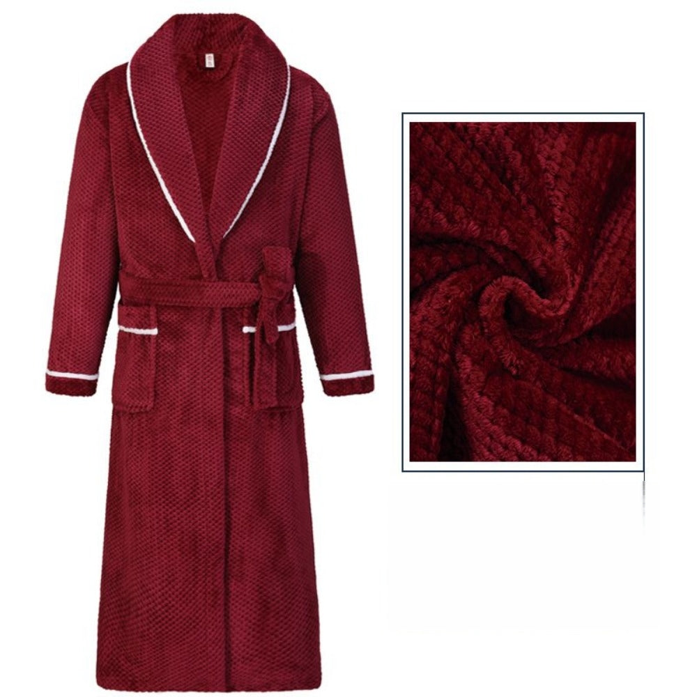 Fleece Bathrobe with Belt and Pockets for Men - Alessandra