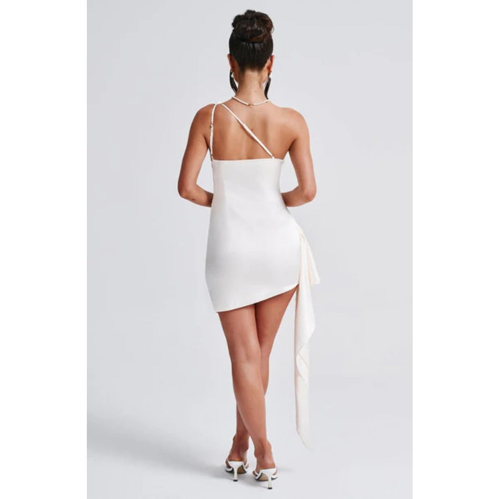 One Shoulder Ruched Mini Dress for Women - Bice
