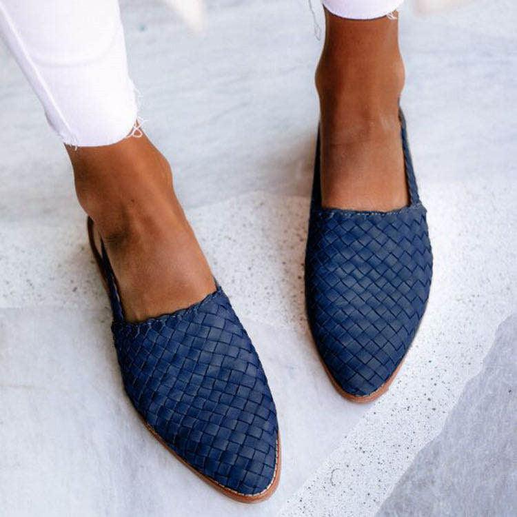 Breathable Slingback Flats for Women – Closed Toe & Textured